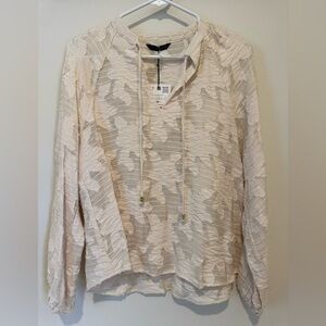 Zara Cream Textured Women's Blouse